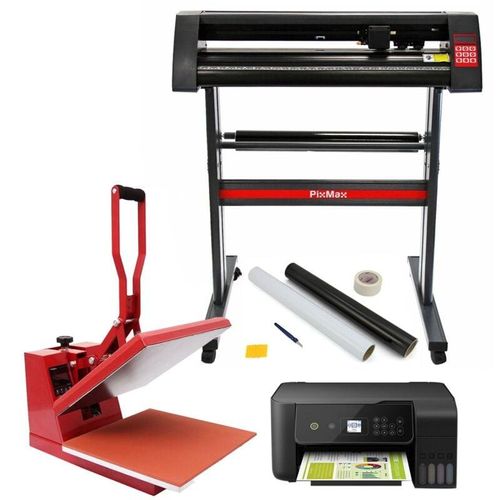 5055986100522 - Monster Shop - PixMax 38cm x 38cm Transferpresse & Vinyl Schneideplotter & Epson Drucker im Set