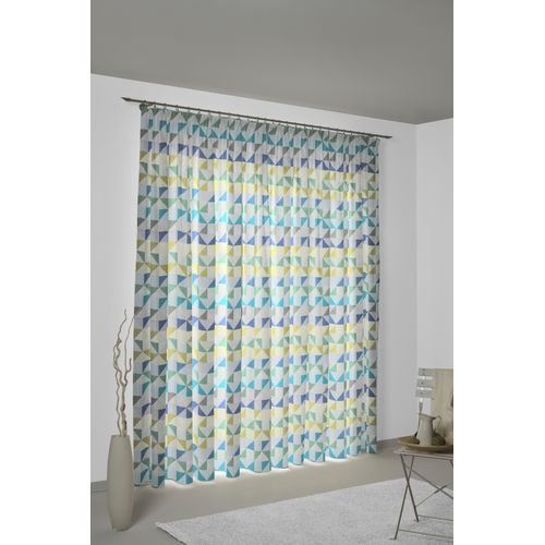 4004567402365 - Vorhang WIRTH Berlare blau Gardinen 345cm Kräuselband 132cm Baumwolle Polyester nach Maß B132cm H345cm