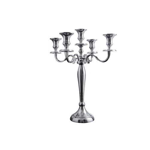 4250243532271 - Kerzenständer MODERN BAROCK 40cm silber 5-armig Lüster Aluminium poliert Kerzenhalter 4250243532271 - Kerzenständer MODERN BAROCK 40cm silber 5-armig Lüster Aluminium poliert Kerzenhalter