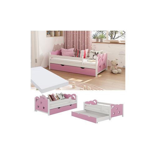 4066731272495 - Livinity Kinderbett Einzelbett Juniorbett Jessica Weiß Pink 140x70 cm Matratze modern Kinderzimmer Bett Bettschublade Rausfallschutz 4066731272495 - Livinity Kinderbett Einzelbett Juniorbett Jessica Weiß Pink 140x70 cm Matratze modern Kinderzimmer Bett Bettschublade Rausfallschutz