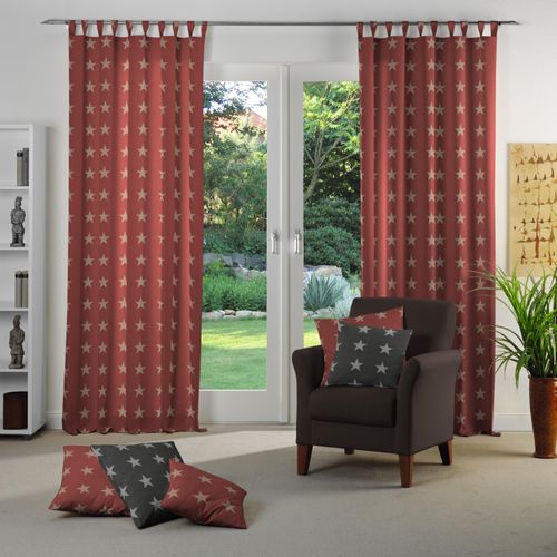 4004567158637 - Vorhang WIRTH FELINO Gr 1 rot B132cm H145cm Jacquard Polyester Baumwolle Gardinen