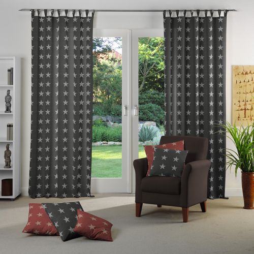 4004567158873 - Vorhang WIRTH FELINO Gr 1 grau B132cm H145cm Jacquard Polyester Baumwolle Gardinen