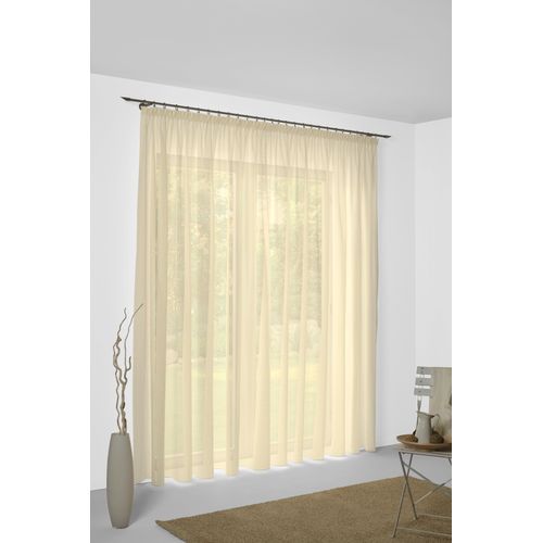 4004567324711 - Vorhang WIRTH Sunday Gardinen Gr 145 cm Kräuselband 142 cm beige (creme) Kräuselband Gardine