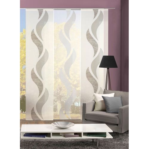 4056751274753 - Schiebegardine HOME WOHNIDEEN MATHIEU braun B60cm H245cm Voile Polyester Gardinen HxB 245x60 inkl Befestigungszubehör 4056751274753 - Schiebegardine HOME WOHNIDEEN MATHIEU braun B60cm H245cm Voile Polyester Gardinen HxB 245x60 inkl Befestigungszubehör