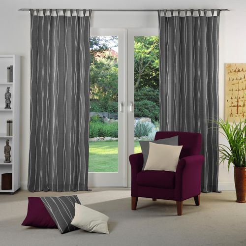 4004567119430 - Vorhang WIRTH Dallas Gardinen Gr 145 cm Schlaufen 135 cm grau (anthrazit) Schlaufen Gardine