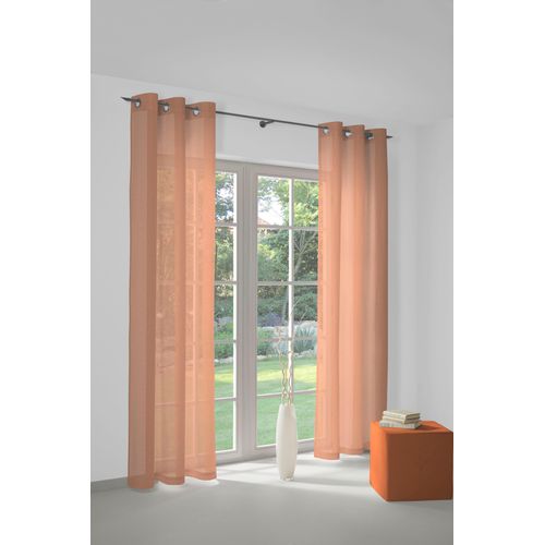 4004567221737 - Vorhang WIRTH Sunday Gardinen Gr 175 cm Ösen 142 cm orange (terrakotta) Ösen Gardine