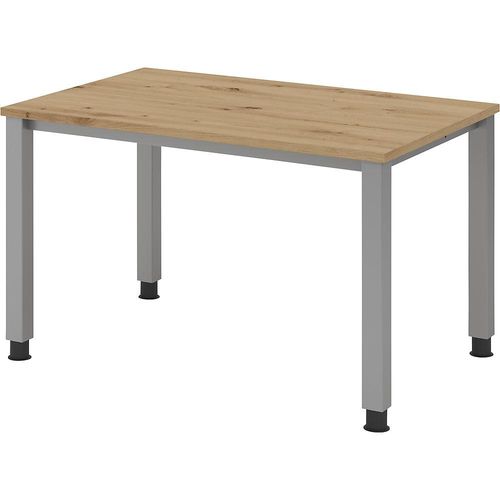 4032062193570 - eurokraft pro Schreibtisch 4-Fuß-Gestell Breite 1200 mm alusilber   Asteiche