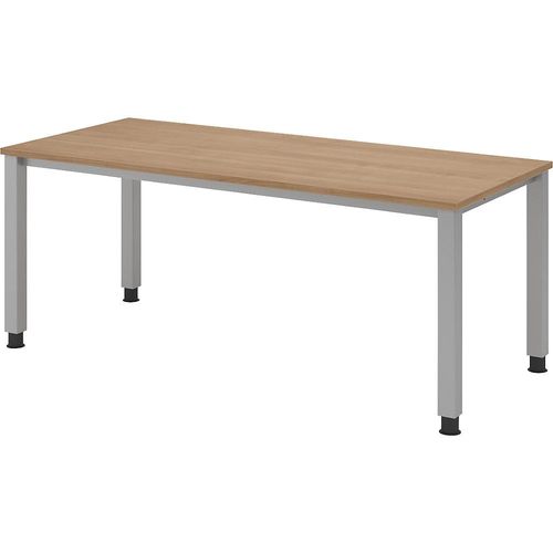 4032062034507 - Schreibtisch Q-Serie VQS19 N manuell höhenverstellbar 180x80cm (BxT) rechteckig nussbaum Silber 4032062034507 Hammerbache 4032062034507 - Schreibtisch Q-Serie VQS19 N manuell höhenverstellbar 180x80cm (BxT) rechteckig nussbaum Silber 4032062034507 Hammerbache
