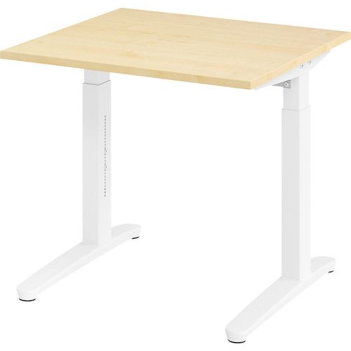 4032062168950 - eurokraft pro ANNY - Schreibtisch mit C-Fußgestell höhenverstellbar 650 - 850 mm Breite 800 mm Ahorn-Dekor weiß 4032062168950 - eurokraft pro ANNY - Schreibtisch mit C-Fußgestell höhenverstellbar 650 - 850 mm Breite 800 mm Ahorn-Dekor weiß
