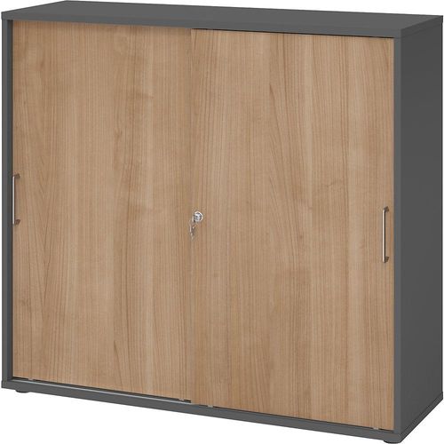 4032062319321 - Schiebetürenschrank Haziender V1753S G N BS grafit nussbaum 2 Fachböden 1200 x 400 x 1100 cm