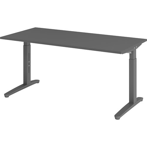 4032062323502 - eurokraft pro ANNY - Schreibtisch mit C-Fußgestell höhenverstellbar 650 - 850 mm Breite 1600 mm graphit graphit 4032062323502 - eurokraft pro ANNY - Schreibtisch mit C-Fußgestell höhenverstellbar 650 - 850 mm Breite 1600 mm graphit graphit