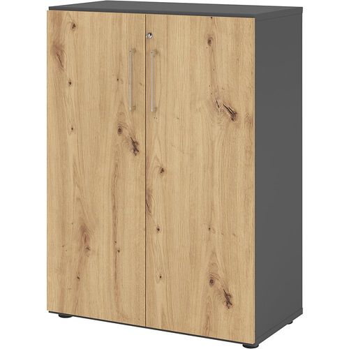 4032062305591 - Schränke Breno 3 OH abschließbar 28 kg je Boden B 800 x T 420 x H 1100 mm graphit Asteiche