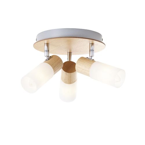 4004353261824 - Lampe Babsan Spotrondell 3flg holz hell weiß 3x C35 E14 35W geeignet für Kerzenlampen (nicht enthalten) Köpfe schwenkbar - braun - Brilliant 4004353261824 - Lampe Babsan Spotrondell 3flg holz hell weiß 3x C35 E14 35W geeignet für Kerzenlampen (nicht enthalten) Köpfe schwenkbar - braun - Brilliant