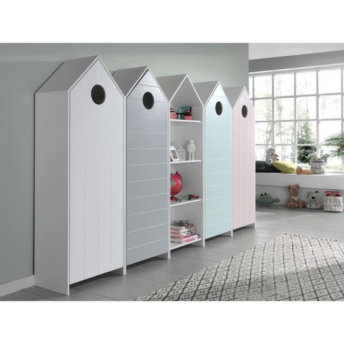 5420070233248 - Vipack CASAMI Set 5-teilig - 1x Regalschrank 4x Schrank 1-türig mit Fronten in Pink Weiß Grau und Mint 5420070233248 - Vipack CASAMI Set 5-teilig - 1x Regalschrank 4x Schrank 1-türig mit Fronten in Pink Weiß Grau und Mint