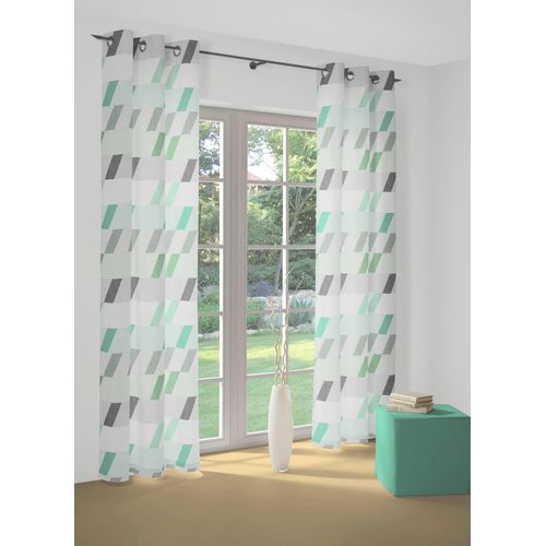 4004567226473 - Vorhang WIRTH Bray Gr 1 grün (mint) Gardinen 145cm Ösen 132cm Baumwolle Polyester B132cm H145cm