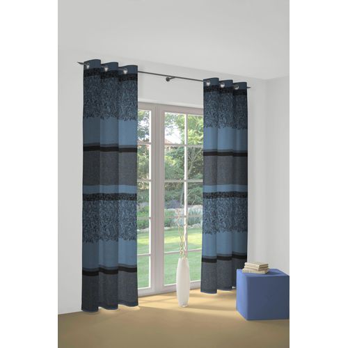 4004567225148 - Vorhang WIRTH Maribor Gardinen Gr 255 cm Ösen 132 cm blau (petrol) Ösen