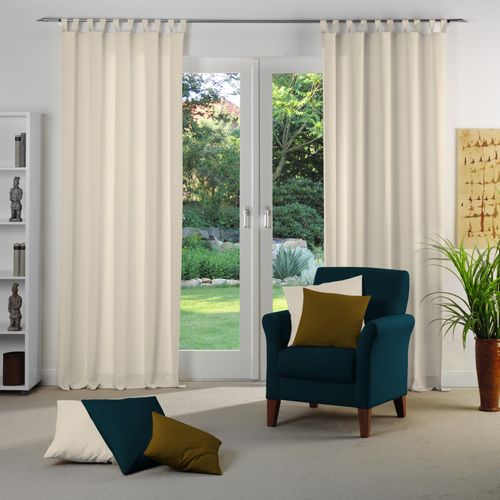 4004567090418 - Vorhang WIRTH Toco-Uni Gr 11 beige Gardinen 200cm Schlaufen 132cm Polyacryl B132cm H200cm
