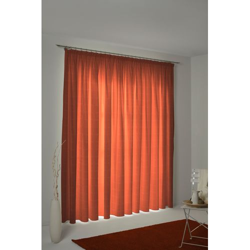 4004567118273 - Vorhang WIRTH Toco-Karo Gardinen Gr 200 cm Kräuselband 132 cm orange (terra) Kräuselband Gardine