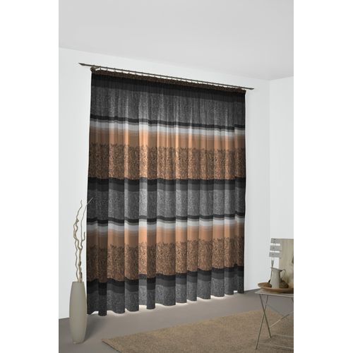 4004567300968 - Vorhang WIRTH Maribor Gardinen Gr 175 cm Multifunktionsband 132 cm grau (grau braun) Esszimmergardinen