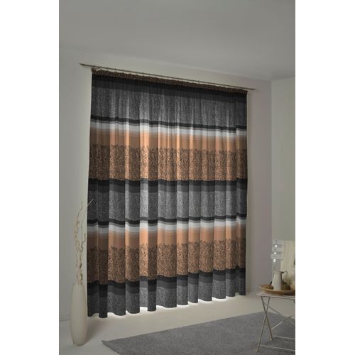 4004567223458 - Vorhang WIRTH Maribor Gr 3 grau B132cm H225cm Jacquard Baumwolle Polyester Gardinen