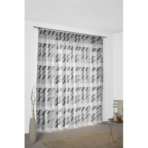 4004567303143 - Vorhang WIRTH Bray Gardinen Gr 145 cm Multifunktionsband 132 cm grau (dunkelgrau) Esszimmergardinen
