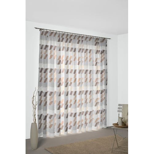 4004567299422 - Vorhang WIRTH Bray Gardinen Gr 145 cm Multifunktionsband 132 cm braun Esszimmergardinen