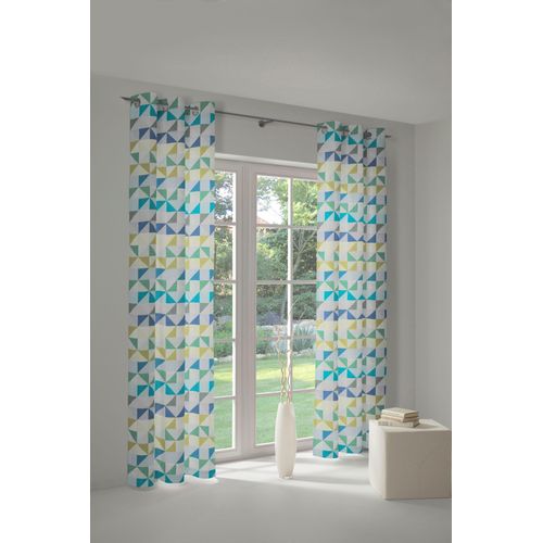 4004567228620 - Vorhang WIRTH Berlare Gr 3 blau B132cm H225cm Jacquard Baumwolle Polyester Gardinen