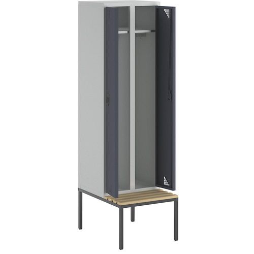 4061753010421 - eurokraft pro Mehrzweck- und Garderobenschrank mit Sitzbank 2 Abteile Breite 600 mm Türen anthrazitgrau 4061753010421 - eurokraft pro Mehrzweck- und Garderobenschrank mit Sitzbank 2 Abteile Breite 600 mm Türen anthrazitgrau