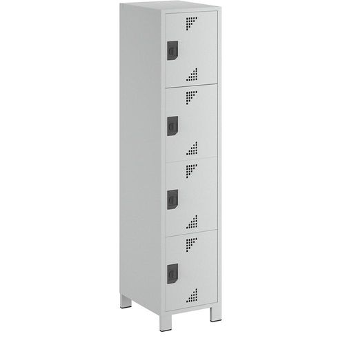 4061753010179 - eurokraft pro Schließfachschrank Fachhöhe 418 mm HxBxT 1800 x 400 x 500 mm 4 Abteile komplett lichtgrau 4061753010179 - eurokraft pro Schließfachschrank Fachhöhe 418 mm HxBxT 1800 x 400 x 500 mm 4 Abteile komplett lichtgrau