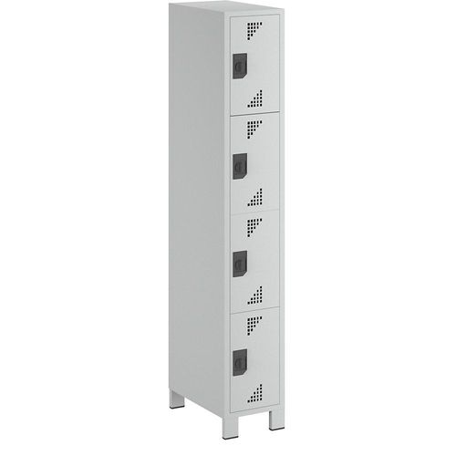4061753010148 - eurokraft pro Schließfachschrank Fachhöhe 418 mm HxBxT 1800 x 300 x 500 mm 4 Abteile komplett lichtgrau 4061753010148 - eurokraft pro Schließfachschrank Fachhöhe 418 mm HxBxT 1800 x 300 x 500 mm 4 Abteile komplett lichtgrau