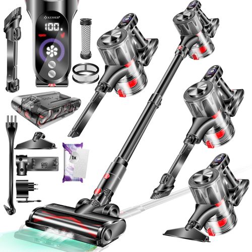 4255598343114 - KESSER® Akku-Staubsauger 2in1 Handstaubsauger ohne Beutel mit HEPA-Filter Akkusauger bis 45 Min Laufzeit + Fugendüse & Staubbürste LED-Licht XL Staubbehälter für Hartböden Teppich Tierhaare 4255598343114 - KESSER® Akku-Staubsauger 2in1 Handstaubsauger ohne Beutel mit HEPA-Filter Akkusauger bis 45 Min Laufzeit + Fugendüse & Staubbürste LED-Licht XL Staubbehälter für Hartböden Teppich Tierhaare