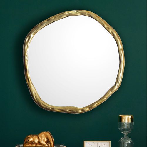 4251757723032 - Finebuy - Wandspiegel Asymmetrisch 60x60 cm Metall Design Hängespiegel Gold Aluminium Dekospiegel Unförmig mit Rahmen Spiegel Wand Groß 4251757723032 - Finebuy - Wandspiegel Asymmetrisch 60x60 cm Metall Design Hängespiegel Gold Aluminium Dekospiegel Unförmig mit Rahmen Spiegel Wand Groß