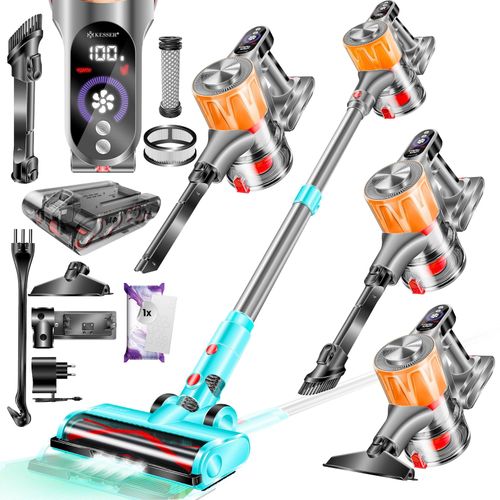 4255598343152 - KESSER® Akku-Staubsauger 2in1 Handstaubsauger ohne Beutel mit HEPA-Filter Akkusauger bis 45 Min Laufzeit + Fugendüse & Staubbürste LED-Licht XL Staubbehälter für Hartböden Teppich Tierhaare 4255598343152 - KESSER® Akku-Staubsauger 2in1 Handstaubsauger ohne Beutel mit HEPA-Filter Akkusauger bis 45 Min Laufzeit + Fugendüse & Staubbürste LED-Licht XL Staubbehälter für Hartböden Teppich Tierhaare