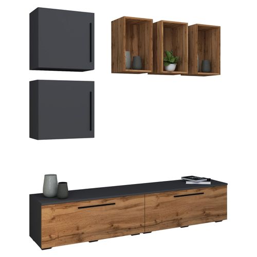 4051814425318 - TV Möbel Wohnwand mit ausreichend Stauraum Anbauwand Maße H 200 x B 190 x T 40 cm Fernseh Möbel – Arila L 4051814425318 - TV Möbel Wohnwand mit ausreichend Stauraum Anbauwand Maße H 200 x B 190 x T 40 cm Fernseh Möbel – Arila L
