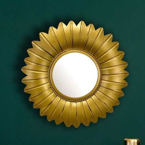 4251757723025 - Finebuy - Wandspiegel Sonnenblume 60 cm Metall Design Hängespiegel Gold Eisen Dekospiegel Blüte Rund Spiegel Blume Wand Groß Flurspiegel 4251757723025 - Finebuy - Wandspiegel Sonnenblume 60 cm Metall Design Hängespiegel Gold Eisen Dekospiegel Blüte Rund Spiegel Blume Wand Groß Flurspiegel