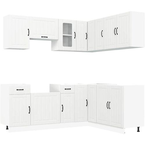 8721158505590 - 11-tlg Küchenschrank-Set Lucca Weiß Holzwerkstoff vidaXL