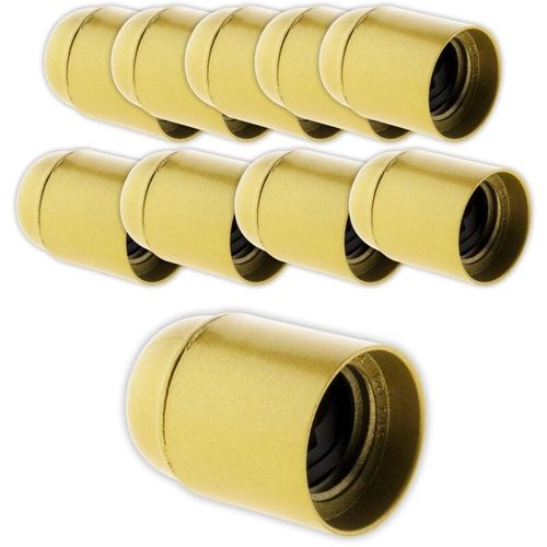 3700976204507 - Set mit 10 E27-Fassungen aus Thermoplast glatt Gold - Zenitech