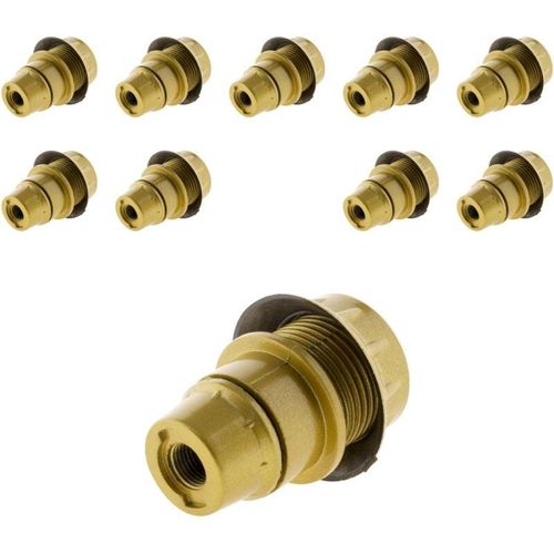 3700976204637 - Set mit 10 E14-Fassungen aus Thermoplast mit einfachem Ring Gold - Zenitech