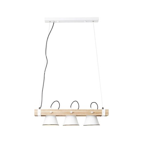 4004353349959 - Lampe Plow Pendelleuchte 3flg weiß holz hell 3x A60 E27 10W geeignet für Normallampen (nicht enthalten) Köpfe schwenkbar - weiß - Brilliant 4004353349959 - Lampe Plow Pendelleuchte 3flg weiß holz hell 3x A60 E27 10W geeignet für Normallampen (nicht enthalten) Köpfe schwenkbar - weiß - Brilliant