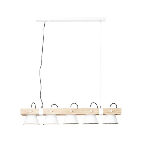 4004353349966 - Lampe Plow Pendelleuchte 5flg weiß holz hell 5x A60 E27 10W geeignet für Normallampen (nicht enthalten) Köpfe schwenkbar - weiß - Brilliant 4004353349966 - Lampe Plow Pendelleuchte 5flg weiß holz hell 5x A60 E27 10W geeignet für Normallampen (nicht enthalten) Köpfe schwenkbar - weiß - Brilliant