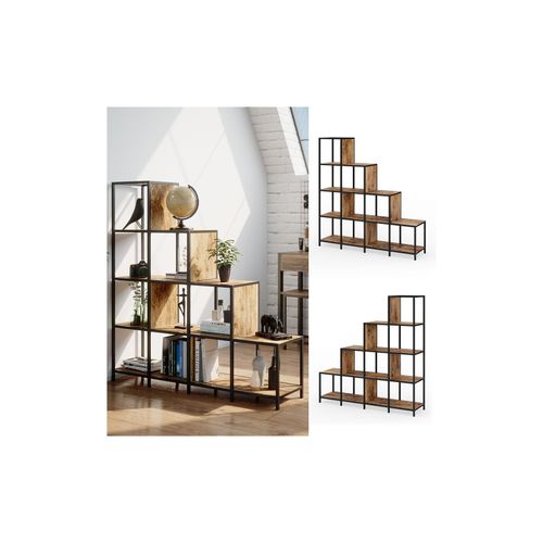 4251421950573 - Treppenregal Raumteiler Stufenregal Fyrk 10 Fächer Bücherregal Aktenregal 4251421950573 - Treppenregal Raumteiler Stufenregal Fyrk 10 Fächer Bücherregal Aktenregal