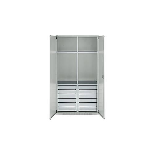 4051273793058 - Genius Materialschrank FS 5 OH abschließbar 4 Fachböden 12 Schübe bis 450 kg B 1055 x T 520 x H 1950 mm Stahl lichtgrau lichtgrau