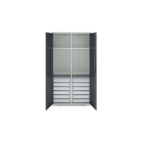 4051273793072 - Genius Materialschrank FS 5 OH abschließbar 4 Fachböden 12 Schübe bis 450 kg B 1055 x T 520 x H 1950 mm Stahl lichtgrau anthrazitgrau