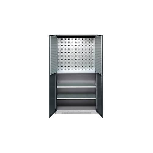 4051273792983 - Genius Materialschrank FS 5 OH abschließbar Lochrasterwände 3 Fachböden bis 450 kg B 1055 x T 520 x H 1950 mm weißalu anthrazitgrau 4051273792983 - Genius Materialschrank FS 5 OH abschließbar Lochrasterwände 3 Fachböden bis 450 kg B 1055 x T 520 x H 1950 mm weißalu anthrazitgrau