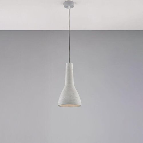 8057724580457 - Belight - Sospensione in ferro laccato grigio con diffusore in cemento diametro 17 e cavo elettrico regolabile 1 luce H38 - max 100 - Ø17