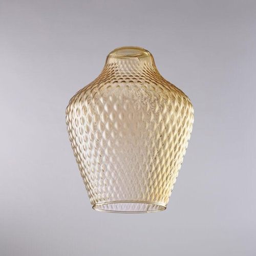 8057724581553 - Belight - diffusore in vetro soffiato ambra con decoro in rilievo H27 - Ø21