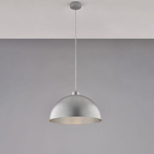 8057724581447 - Belight - Sospensione diametro 35 ferro in laccato bianco con decorazione argento antico con cavo elettrico regolabile 1 luce H21 - max 121 - Ø35