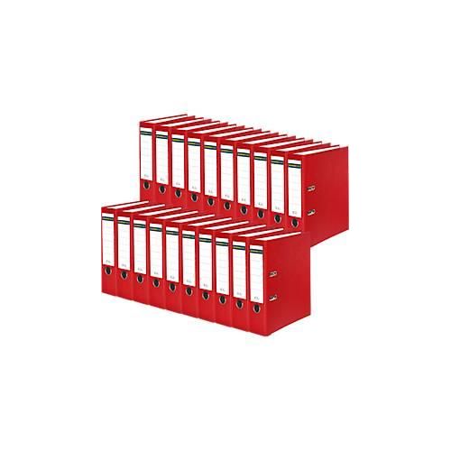 4014481096014 - Select Ordner DIN A4 Rückenbreite 80 mm 20 Stück Polypropylen und Recyclingpapier rot