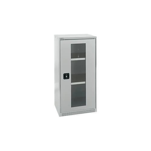 4051273790750 - Genius Sichttürschrank FS 3 OH abschließbar 2 Fachböden bis 250 kg B 545 mm Stahl lichtgrau RAL 7035 lichtgrau RAL 7035