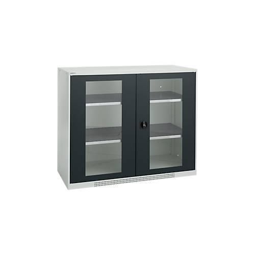 4051273790927 - Genius Sichttürschrank FS 3 OH abschließbar 2 Fachböden bis 450 kg B 1343 mm Stahl lichtgrau RAL 7035 anthrazitgrau RAL 7016 4051273790927 - Genius Sichttürschrank FS 3 OH abschließbar 2 Fachböden bis 450 kg B 1343 mm Stahl lichtgrau RAL 7035 anthrazitgrau RAL 7016